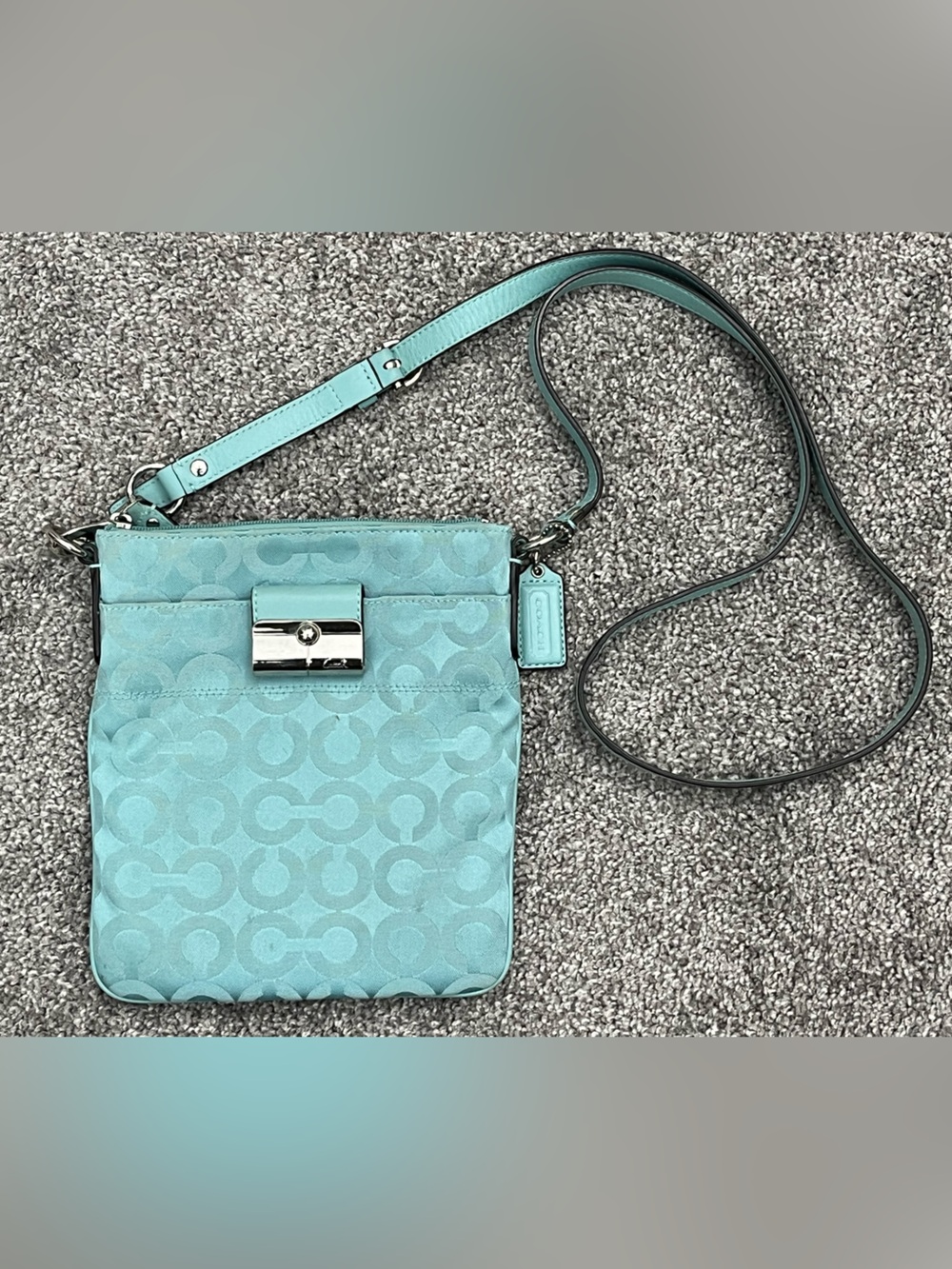 Coach Light Blue Signature Crossbody Bag